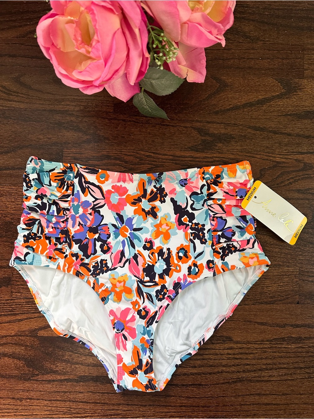 NWT Anne Cole high waisted bikini bottom, size M